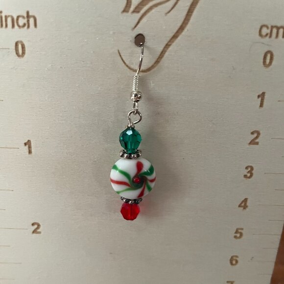 Bundle 3 for $12. Glass Christmas Candy Earrings - Picture 2 of 2